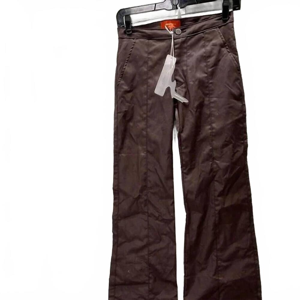 NEW EMPATH women's waxy bootcut pants in burgundy